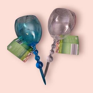 Blue and Clear Decorative Wine Glasses